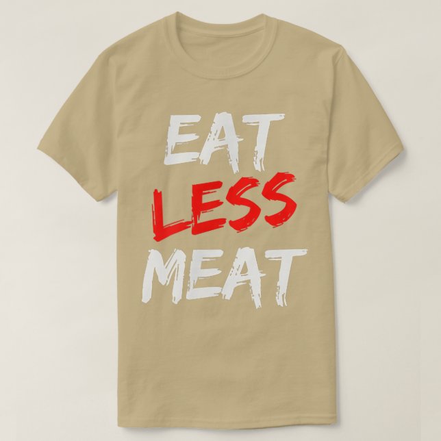 Camiseta Coma Menos Carne para Vegetarianos, Veganos, Con C (Frente do Design)