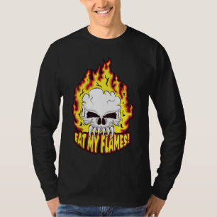Camiseta Coma meu crânio de chamas