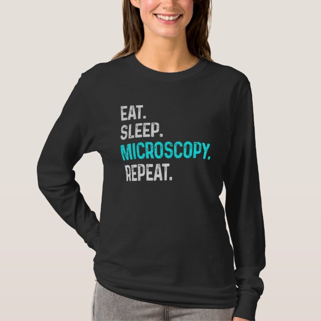 Camiseta Coma microscopia do sono Repetir Biologia de Micro (Frente)
