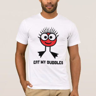Camiseta Coma minhas bolhas - caráter vermelho da nataçã