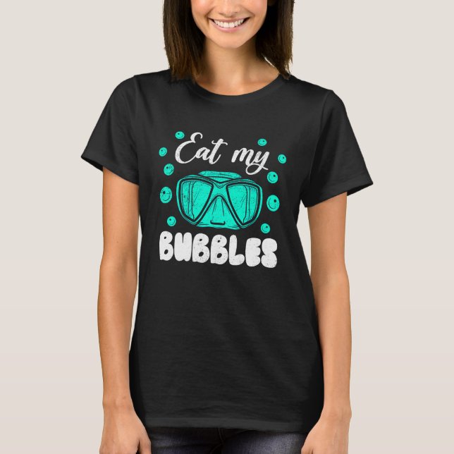 Camiseta Coma Minhas Bolhas Para Nadadores E Mergulhadores, (Frente)