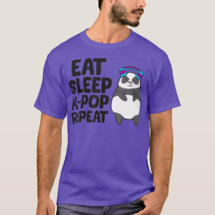 Camiseta Coma música de Pop do KPop Repetir Engraçado Panda