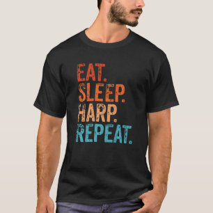 Camiseta Coma música do Harp Player Harp Repetitivo Harpist