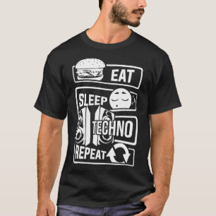 Camiseta Coma música eletrônica de festa de repetição do té