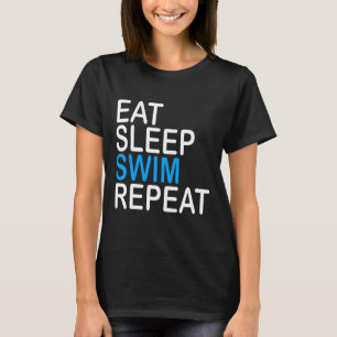 Camiseta Coma Natação do sono Repetir Nadação Esporte Nadad