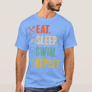 Camiseta Coma Natação do sono Repetir Nadando Presente Nada
