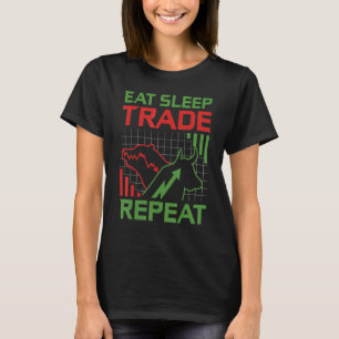 Camiseta Coma Negocie Repita Dormir Corretor da Bolsa de Va