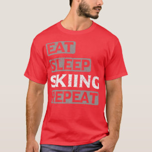 Camiseta Coma neve com esqui de dormir Repetir neve com Sno