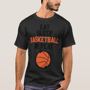 Camiseta Coma no Sono Basquete Repetir o corpo do fã de bas