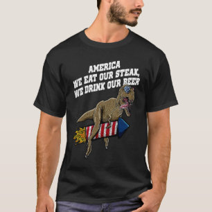 Camiseta Coma nosso bife Beba nossa cerveja American Foodie