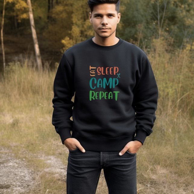 Camiseta Coma o acampamento do sono repetidamente - A vida  (Criador carregado)