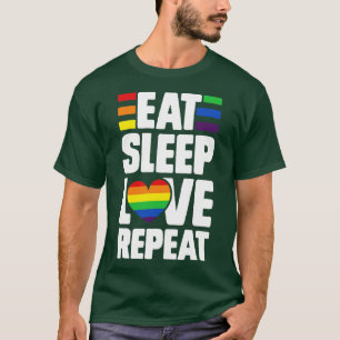 Camiseta Coma o amor do sono Repete a Orgulho gay LGBT para