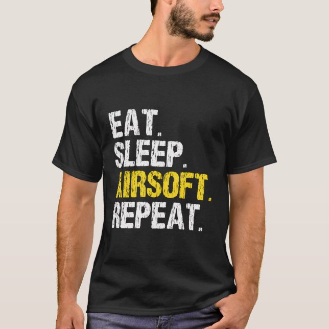 Camiseta Coma o aspirador da Airsoft Repete o Presente Engr (Frente)