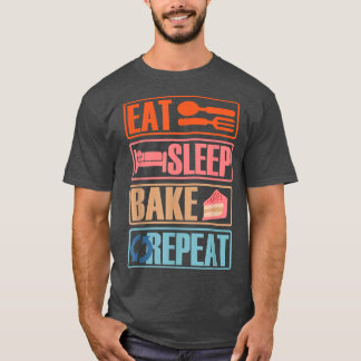 Camiseta Coma o Assar de latência Repita Designs engraçados