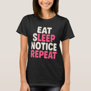 Camiseta Coma o aviso de sono Repetir uma citação engraçada