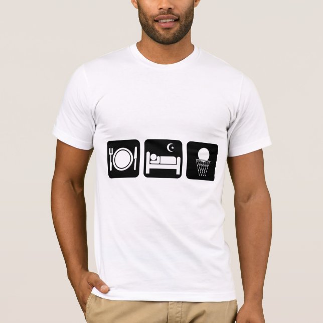 Camiseta coma o basquetebol do sono (Frente)