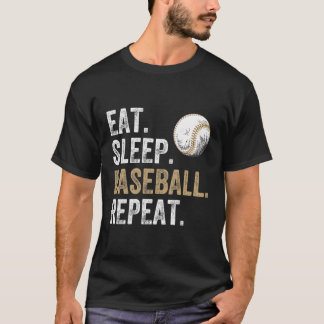 Camiseta Coma O Beisebol Dormindo Repetindo O Beisebol E O 