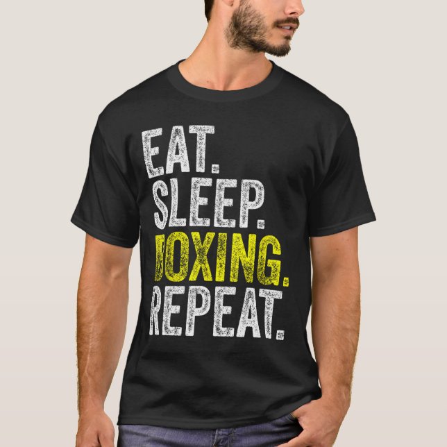 Camiseta Coma o Boxing Repetit Boxer Fighter Fighting Wor (Frente)