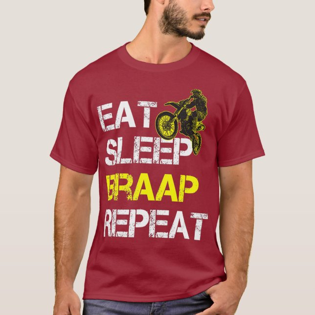 Camiseta Coma o Braap do Sono Repetir Presente da Camada de (Frente)