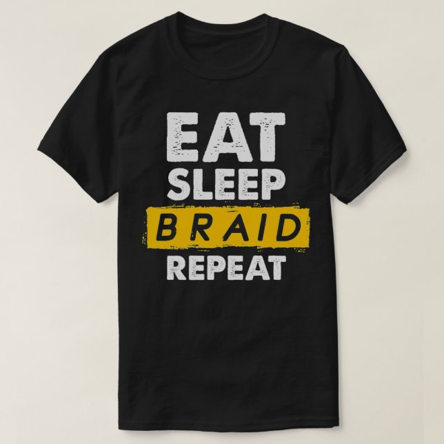 Camiseta Coma o braid de latência Repetir o hairdresser Bra (Frente do Design)