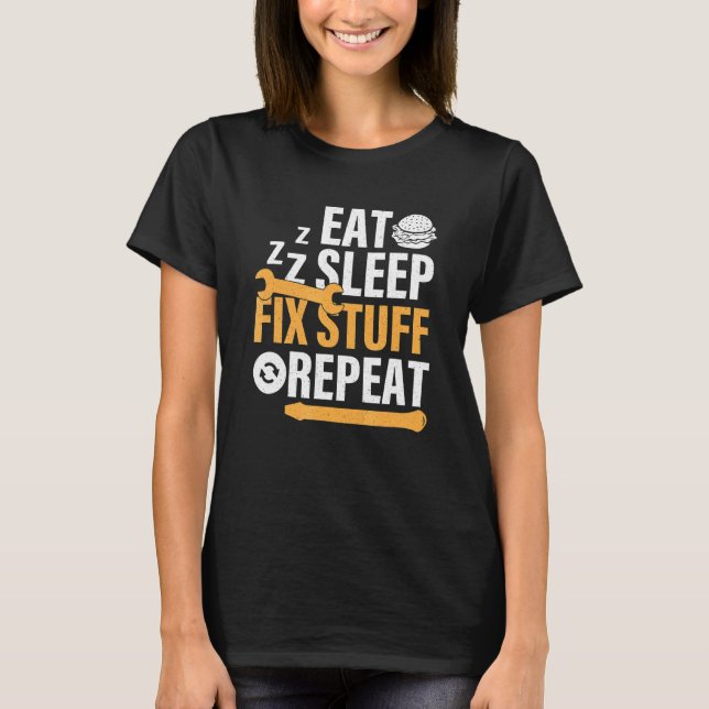 Camiseta Coma o Burger Sleep Fix Coisas Repetir (Frente)