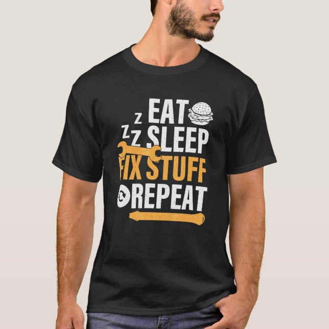 Camiseta Coma o Burger Sleep Fix Coisas Repetir (Frente)