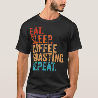 Camiseta Coma o café da manhã. Torrefação Repete o Funny Vi