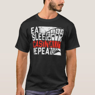 Camiseta Coma o cassino do sono Repetir o jogo
