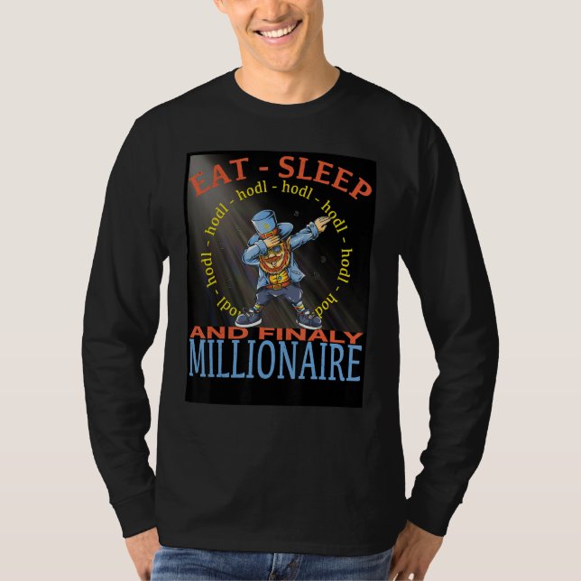 Camiseta Coma O Chapéu Do Sono Finalmente Milionário (Frente)