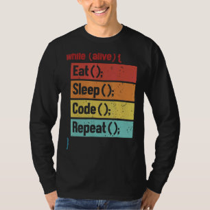 Camiseta Coma o código de latência Repetir o desenvolvedor
