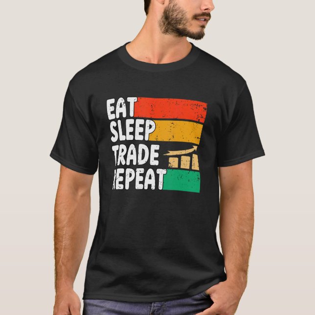 Camiseta Coma o Comércio do Sono Repetir Cripto Stocks Nego (Frente)