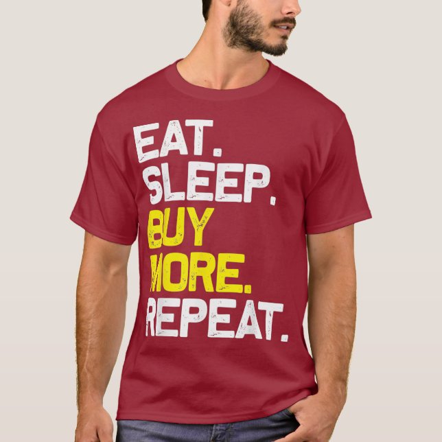 Camiseta Coma o Comprar do Sono Mais Repetir Presente no Di (Frente)
