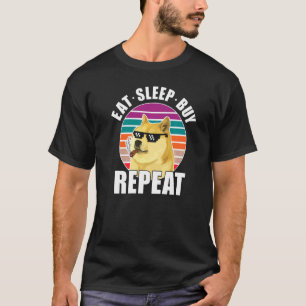 Camiseta Coma o Comprar do sono Repetir a Dogecoina
