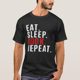 Camiseta Coma o Cook Repetitivo Chef de Cozinhar