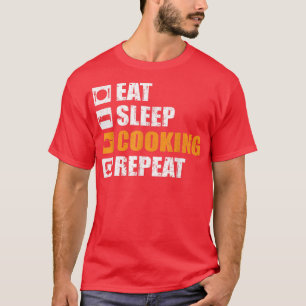 Camiseta Coma o Cozinhar do sono Repita o Cozinhar Chef Eng