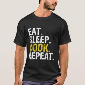 Camiseta Coma o cozinheiro repetitivo Presente do cozinheir