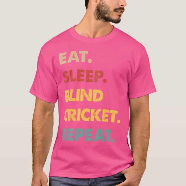 Camiseta Coma o Críquete Cego Repetindo Engraçado Cego Engr (Frente)