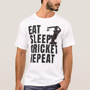 Camiseta Coma o críquete de sono repetindo