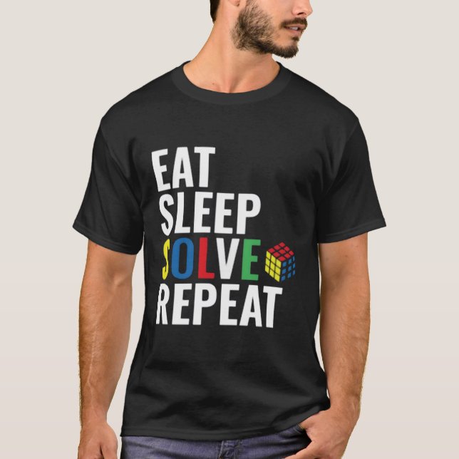 Camiseta Coma o cubo de Quebra-cabeça de remoção repetida d (Frente)
