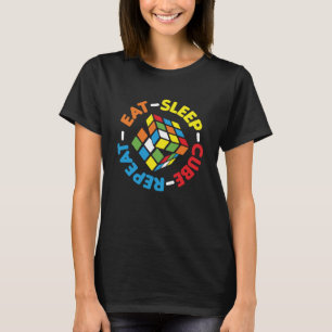 Camiseta Coma o Cubo do Sono Repetir Cubos Engraçados Velo
