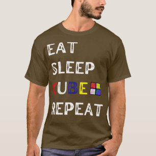 Camiseta Coma o Cubo do Sono Repetir Cubos Engraçados Veloc