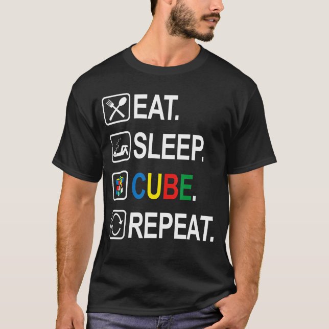 Camiseta Coma o Cubo Sleep Repetir Acelerador Competitivo d (Frente)