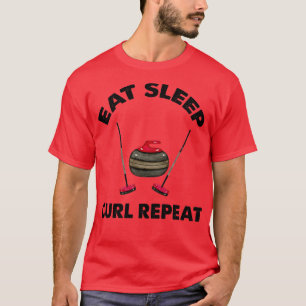 Camiseta Coma O Curvo De Sono Repetir O Curling É Legal