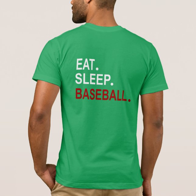 Camiseta Coma o Design de baseball no repouso (Verso)