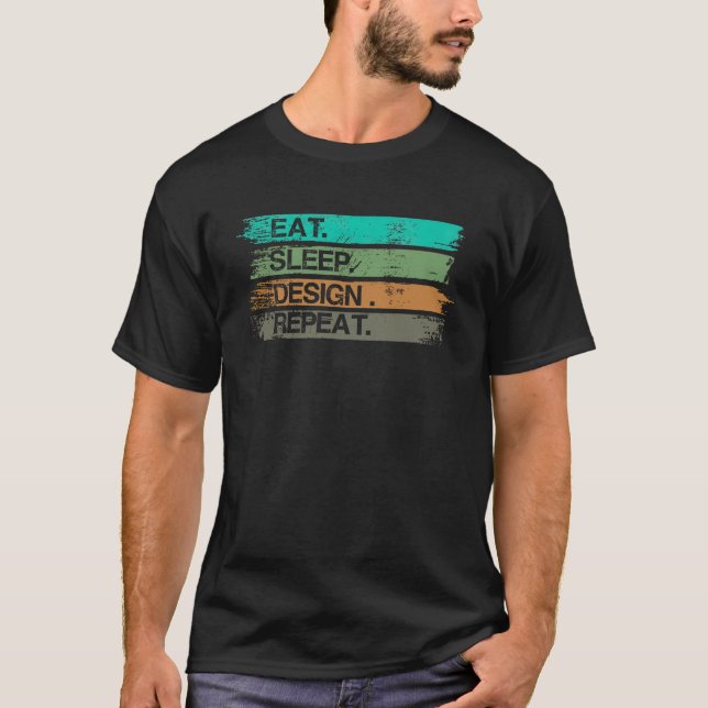 Camiseta Coma o Design de Repetição do Designer de Gráficos (Frente)