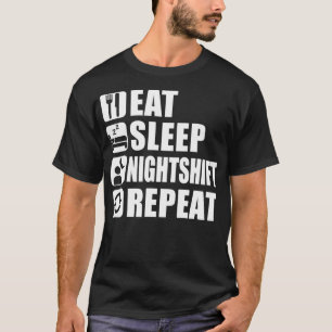 Camiseta Coma O Desvio Da Noite De Dormir Repetir Engraçado