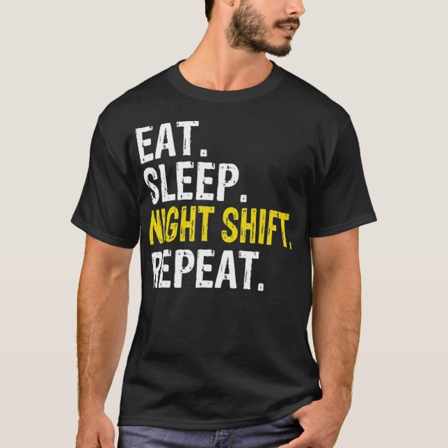 Camiseta Coma o Desvio da Noite do Sono Repetir Presente de (Frente)