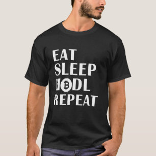 Camiseta Coma O Disco De Sono Repetir Criptografia De Moeda