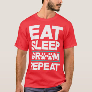 Camiseta Coma o dormitório Repetir Cachorro Engraçado Pet S