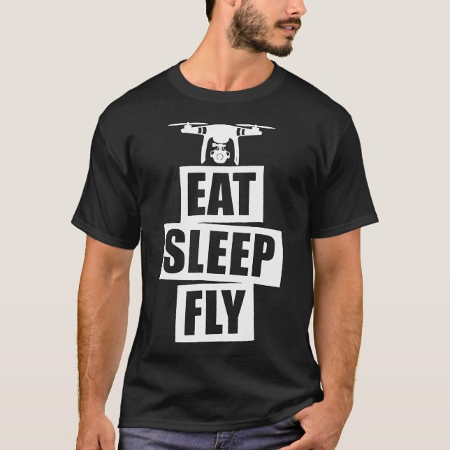 Camiseta Coma o Drone Voador do Sono (Frente)